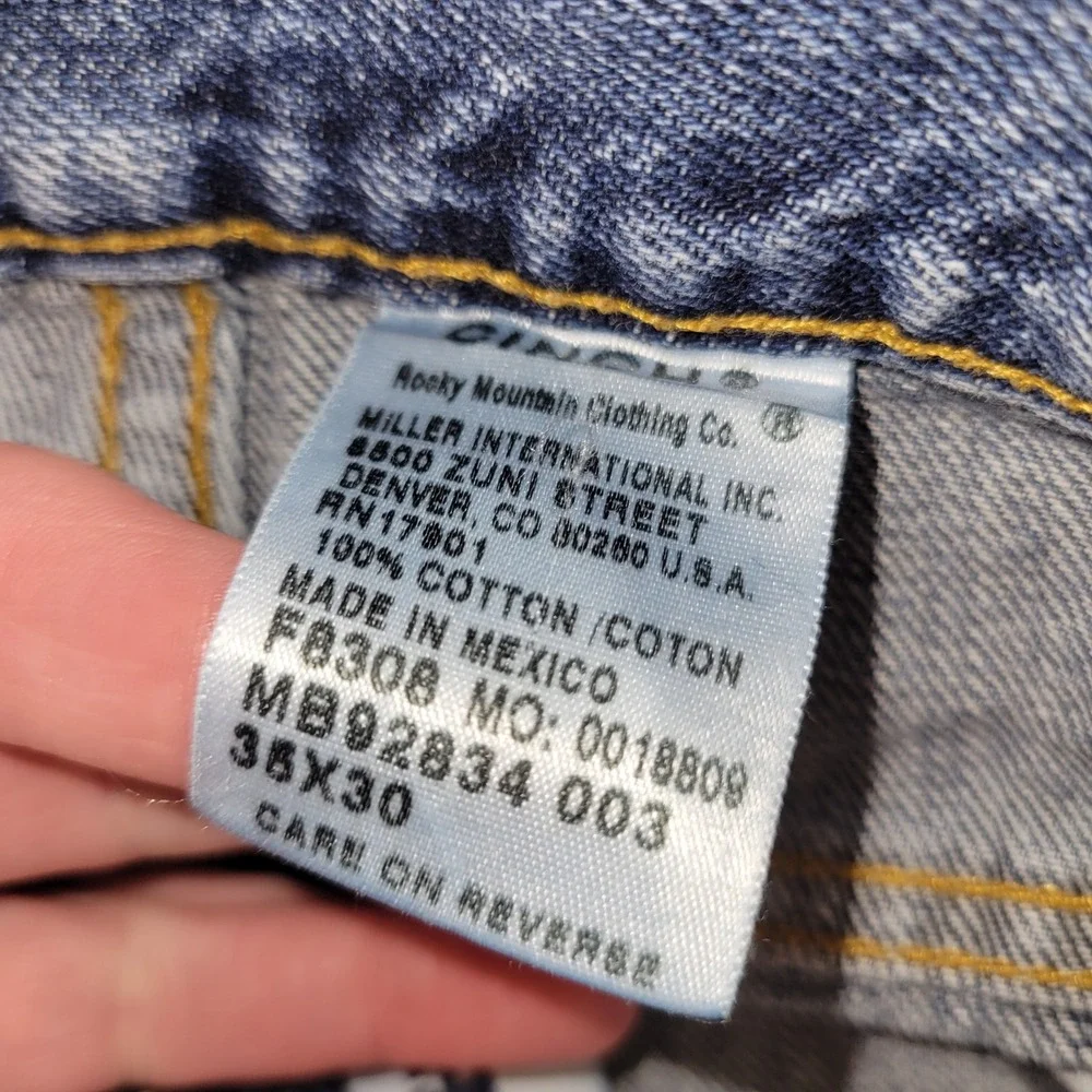 Cinch Jeans Mens 35x29 Blue Relaxed Fit Straight Leg Denim MB92834 003